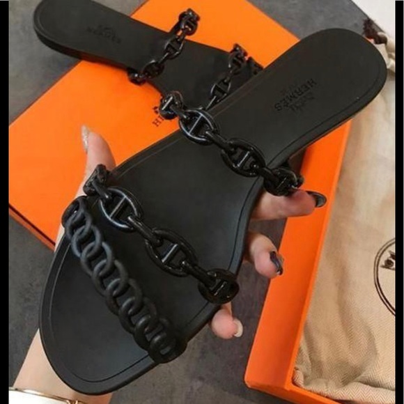 Hermes Shoes - NIB Hermes Rubber Chaine D’Ancre Rivage Sandals 36